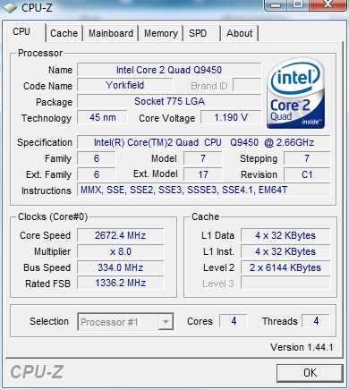 Intel Core 2 Quad Q9450: Обзор, Сравнение, Результаты тестов