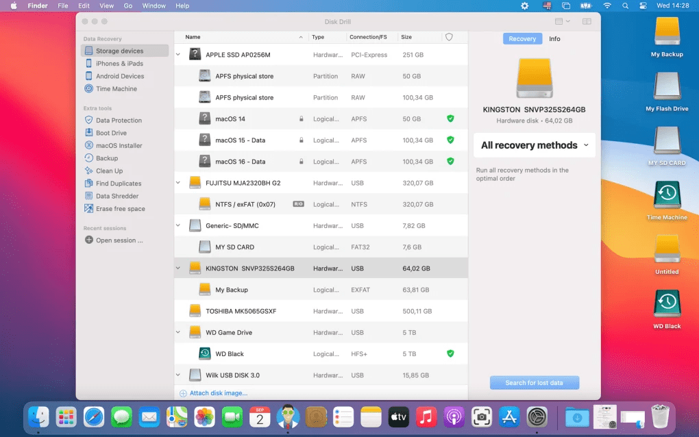 Восстановление данных с диска на macOS