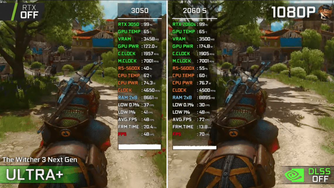 RTX 3050 vs RTX 2060 Super: Сравнение FPS видеокарт в играх